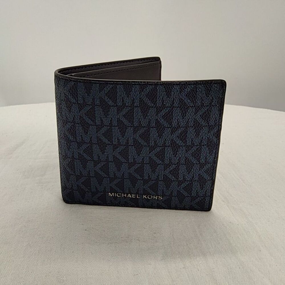 Michael Kors Men Cooper Billfold Wallet With Passcase Blue